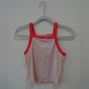 Wild Fable Contrast Trim Pink Square Neck Tank - Medium